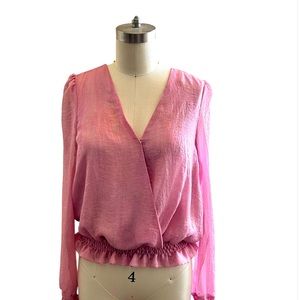 Q+A Los Angeles Cotton Dirty Pink color Long Sleeve Blouse
